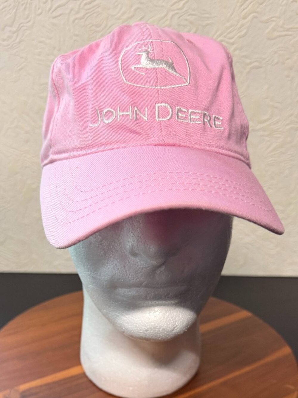 John Deere Baseball Cap Hat Womens Pink One Size Adjustable Embroidered Logo